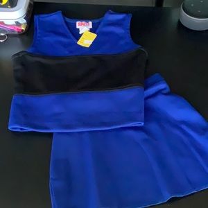 Spirit brand cheer outfit Royal blue and black Sm.
